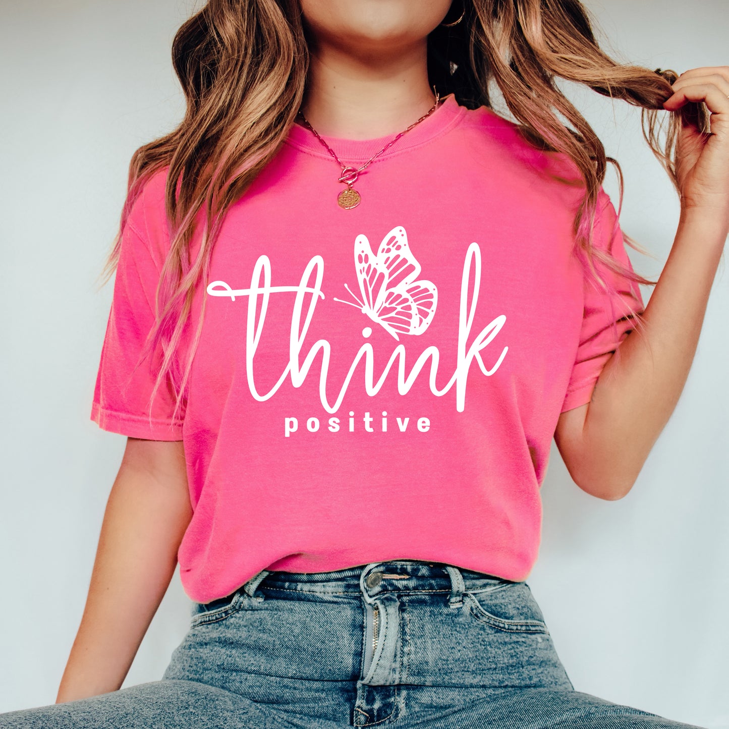 Think Positive Butterfly | Garment Dyed Short Sleeve Tee