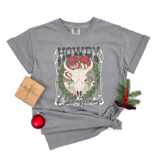 Howdy Christmas Bull | Garment Dyed Tee