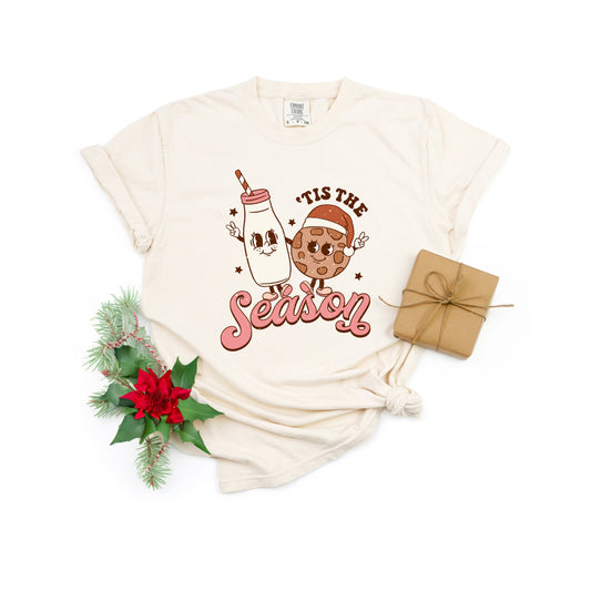 Clearance Tis The Season Milk And Cookie | Garment Dyed Tee