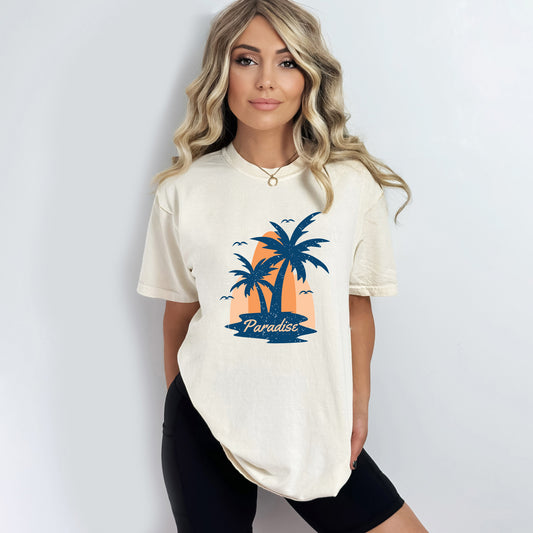 Paradise Palm Tree | Garment Dyed Short Sleeve Tee