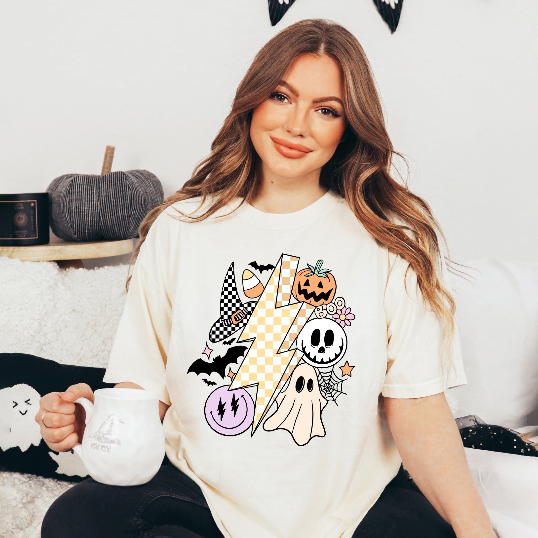 Lightning Bolt Halloween | Garment Dyed Short Sleeve Tee