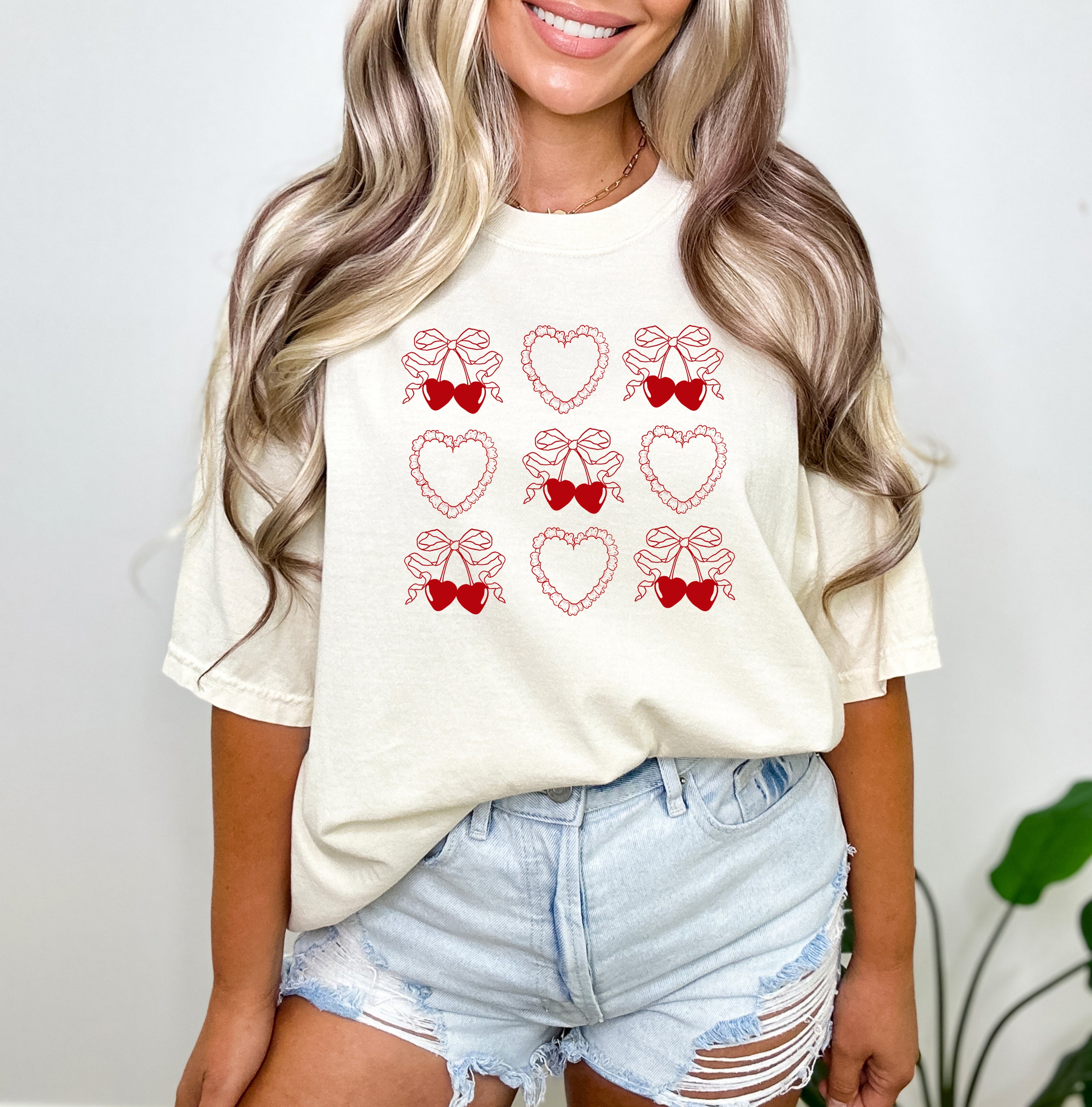 Ruffle Heart Coquette Chart | Garment Dyed Tee