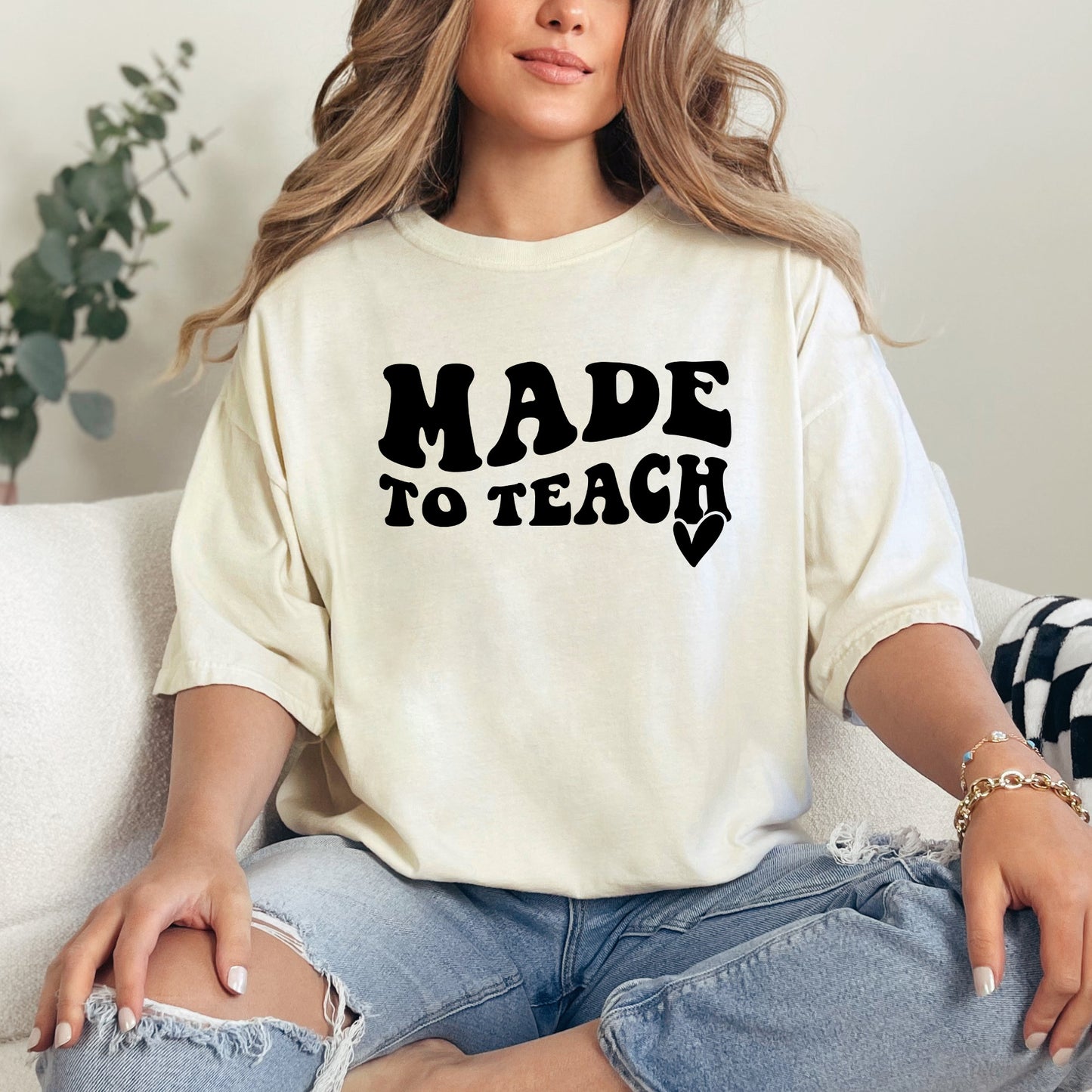 Made To Teach Wavy Heart | Garment Dyed Tee