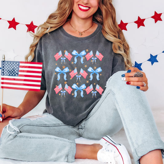 Coquette Patriotic Chart | Garment Dyed Short Sleeve Tee
