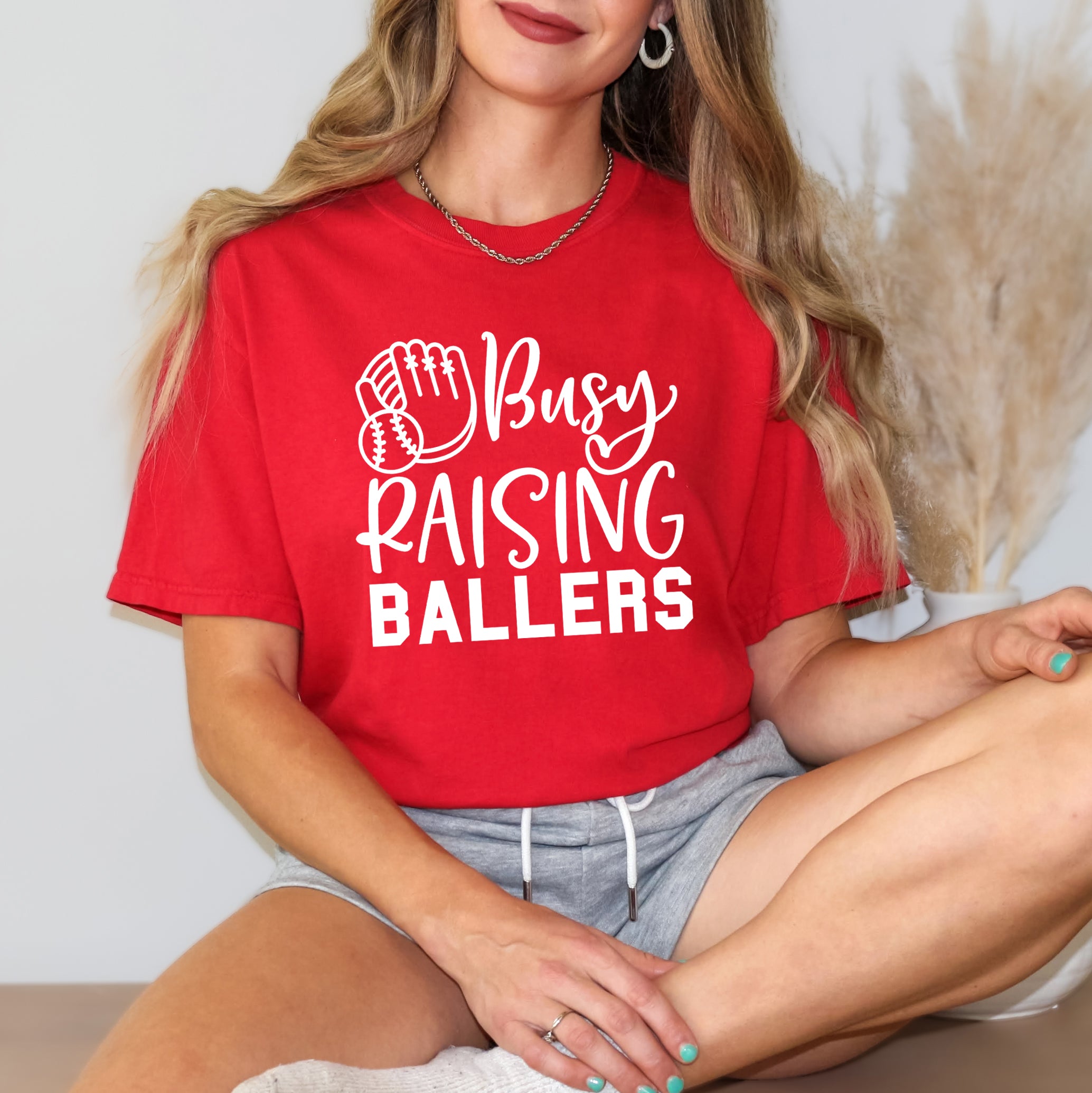 Busy Raising Ballers Baseball | Garment Dyed Short Sleeve Tee