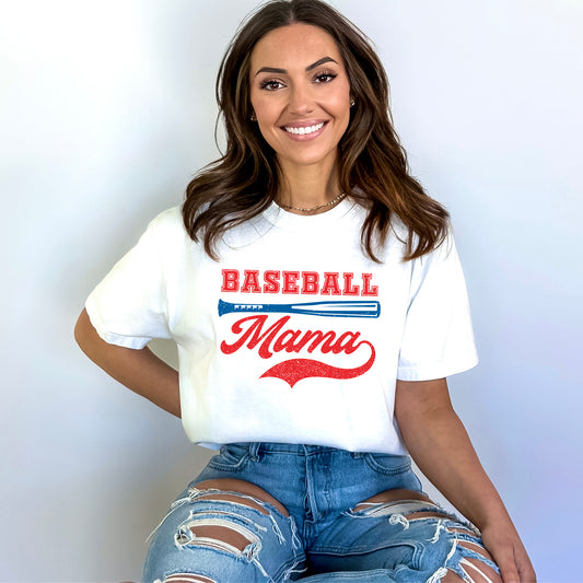 Baseball Mama Grunge | Garment Dyed Short Sleeve Tee