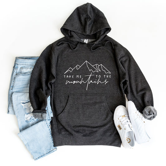 Take Me To The Mountains Cursive | Graphic Hoodie