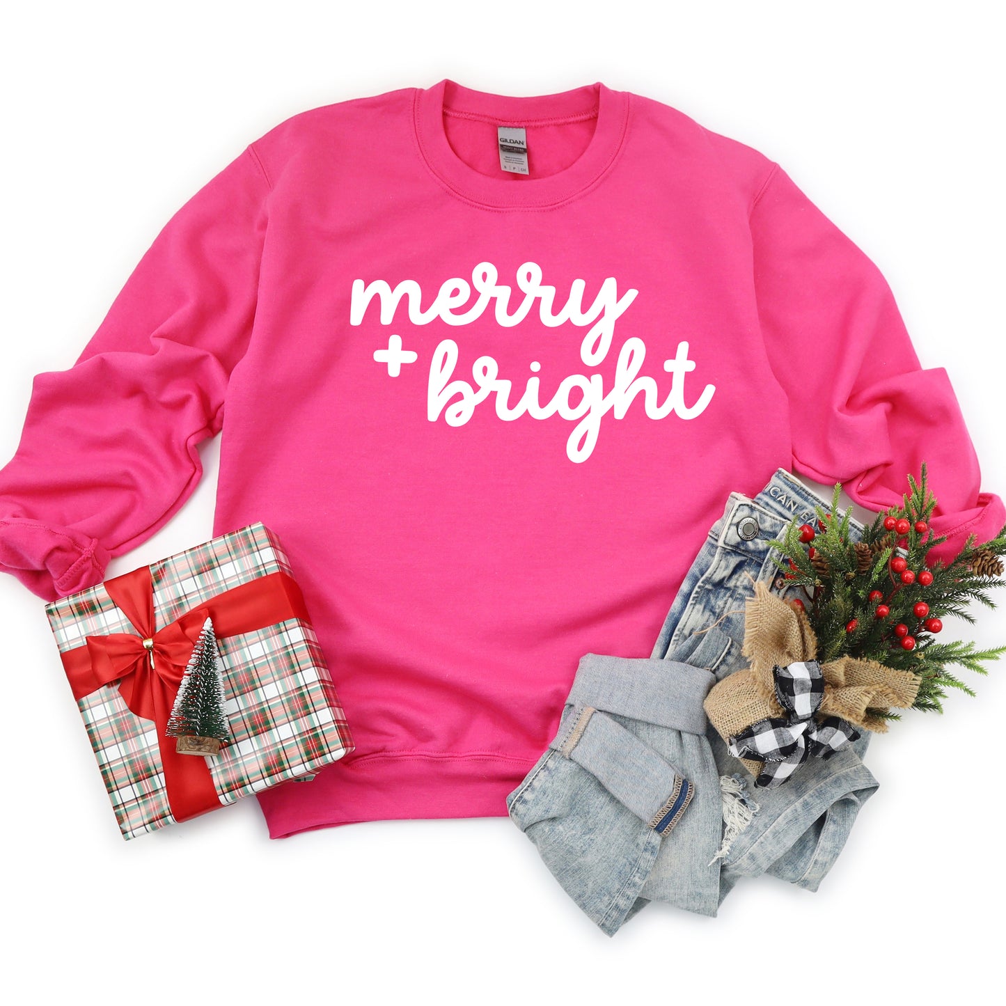 Merry and Bright Bold Cursive | Sweatshirt