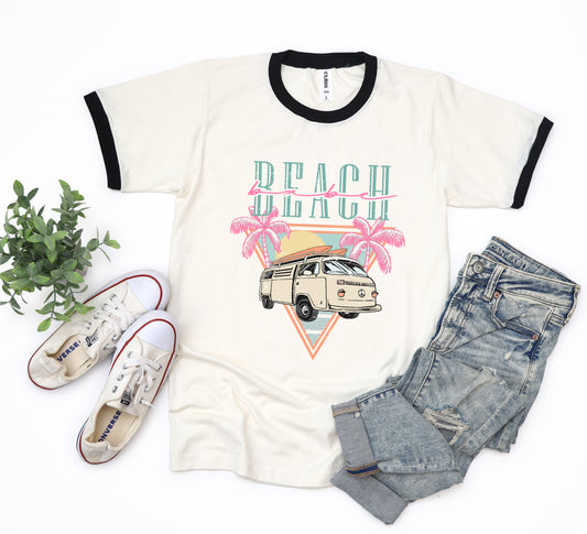 Beach Van Triangle | Ringer Tee