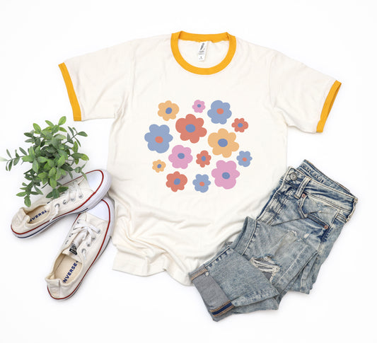 Colorful Daisies | Ringer Tee