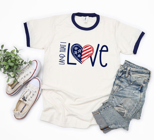 Land That I Love Heart | Ringer Tee