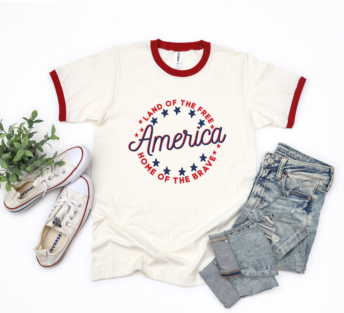 America Home Of The Brave | Ringer Tee