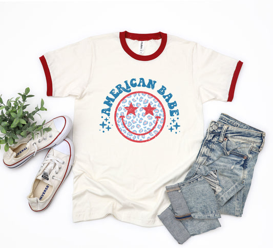 Leopard American Babe | Ringer Tee
