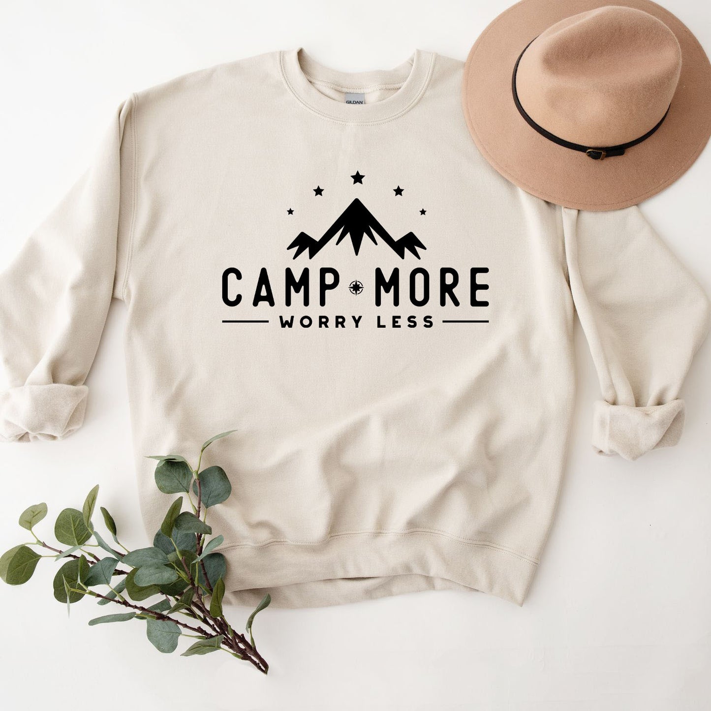 Camp More Worry Less Mountains | Sweatshirt
