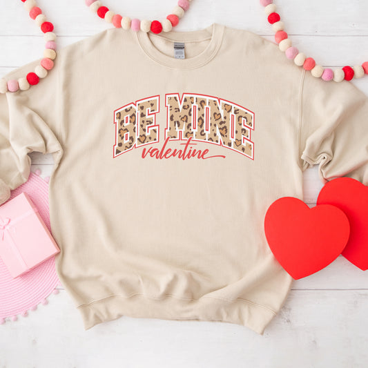 Be Mine Valentine Varsity Leopard | Sweatshirt