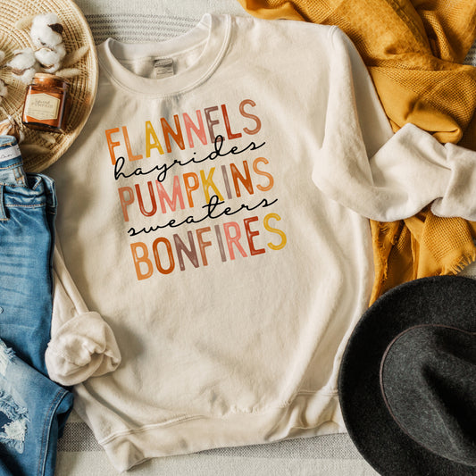 Flannels Hayrides Pumpkins | Sweatshirt