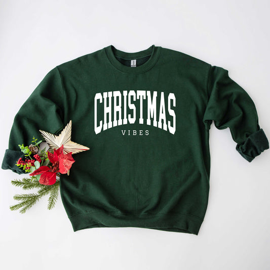 Clearance Christmas Vibes Varsity  | Sweatshirt