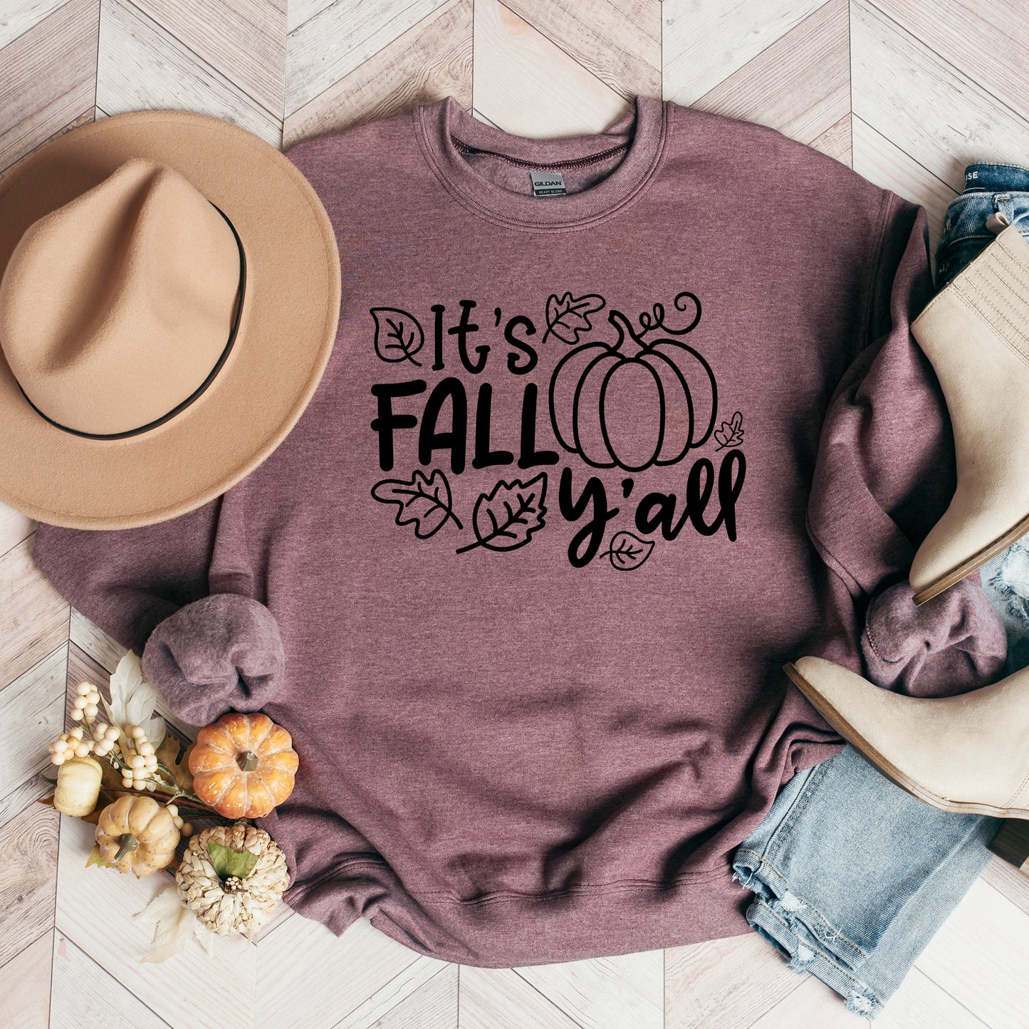 It's Fall Y'all Leaves | Sweatshirt