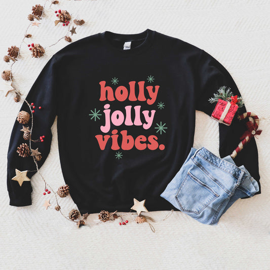 Clearance Retro Holly Jolly Vibes | Sweatshirt