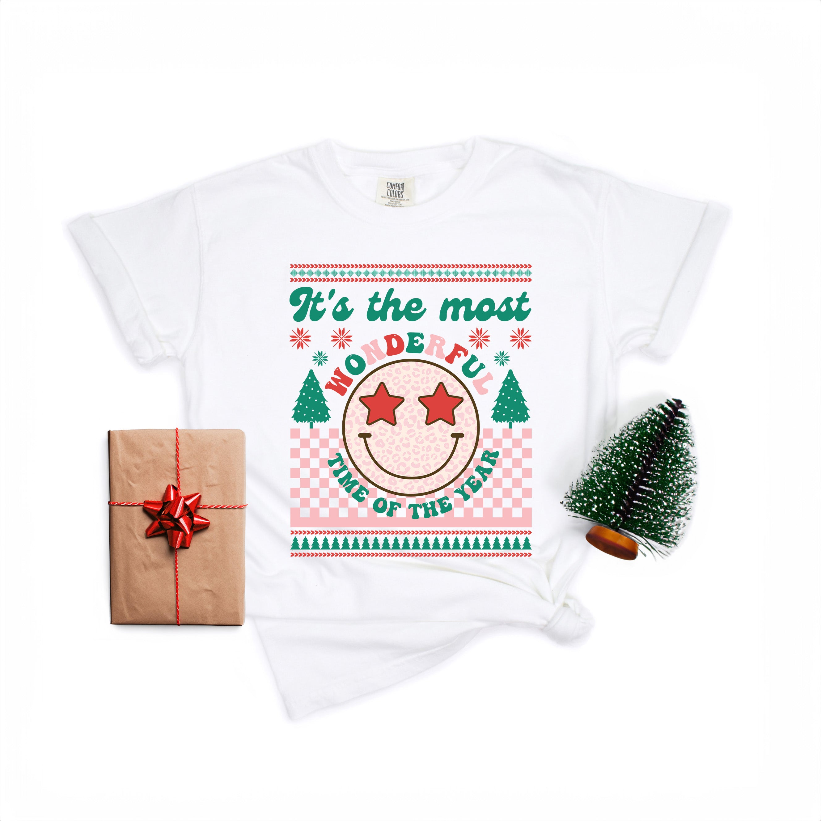 The Most Wonderful Time Smiley  | Garment Dyed Tee