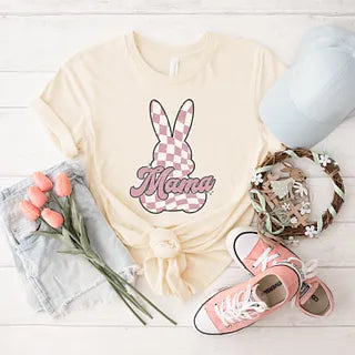 Checkered Bunny Mama | Short Sleeve Graphic Tee