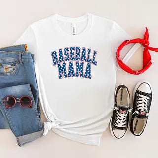 Baseball Mama Varsity Stars | Short Sleeve Graphic Tee