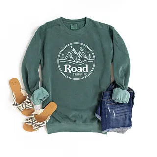 Road Trippin' Circle Mountains | Garment Dyed Sweatshirt