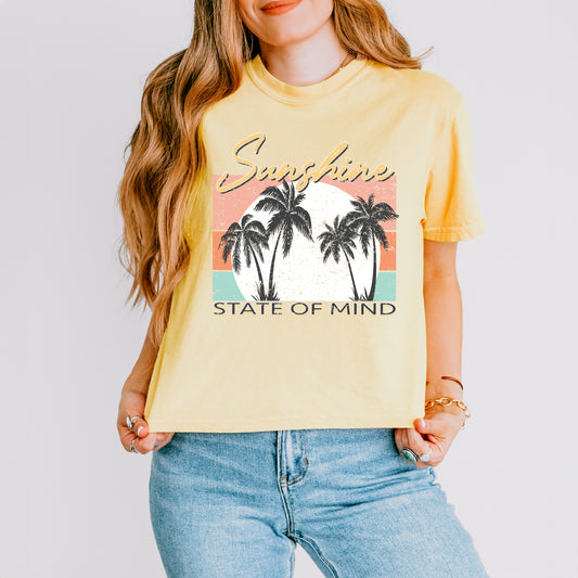 Sunshine State Of Mind | Relaxed Fit Cropped Tee