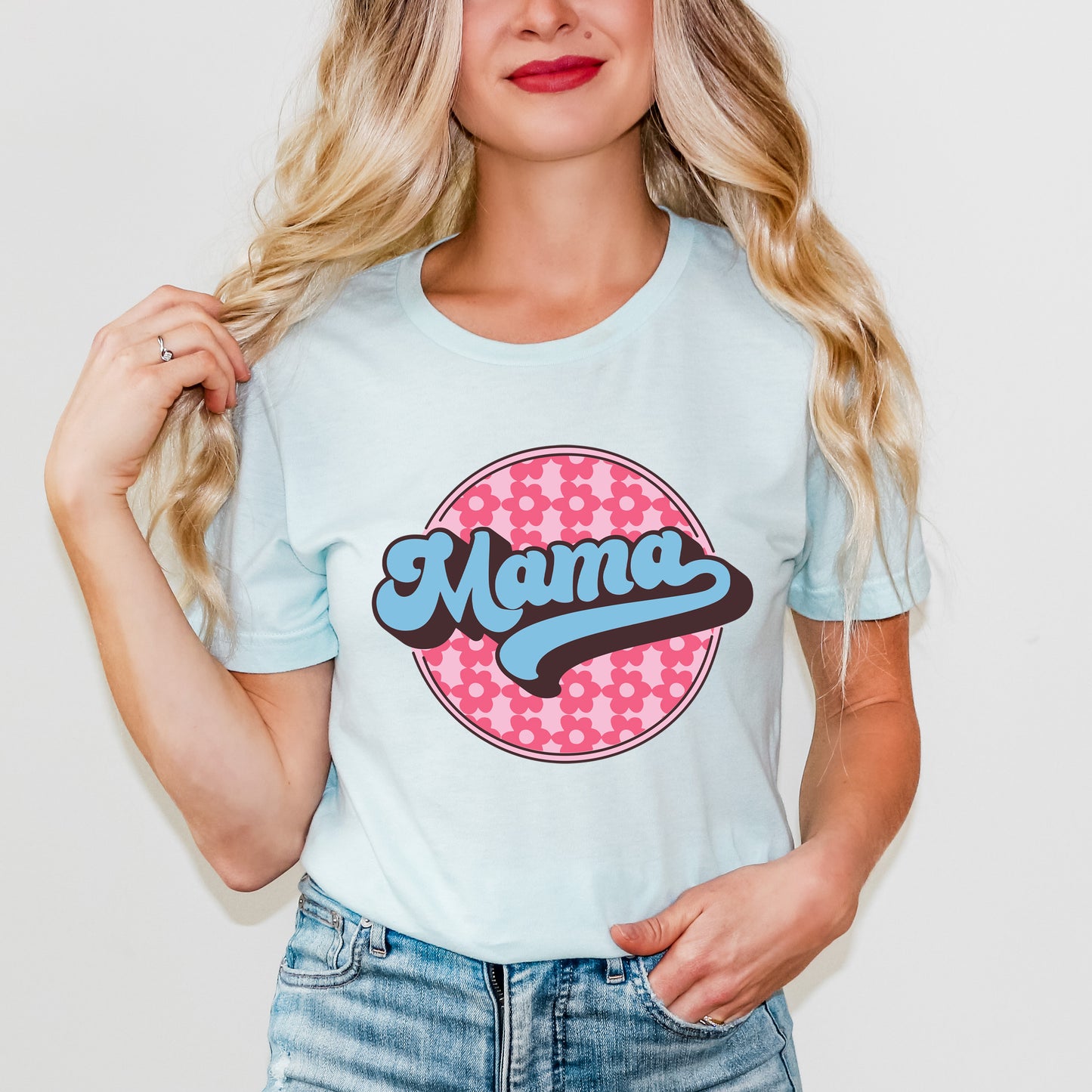 Mama Floral Retro Circle | Short Sleeve Graphic Tee