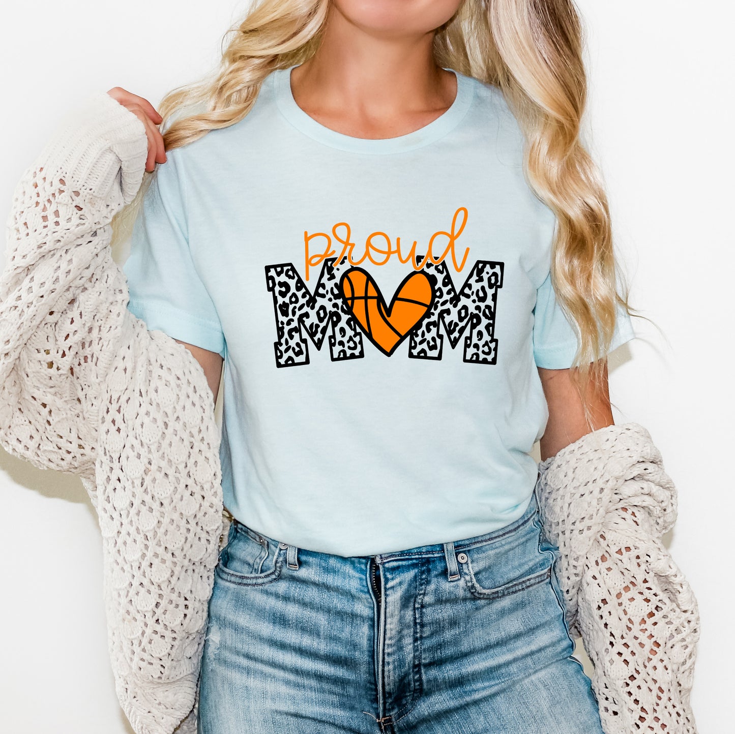 Proud Mom Basketball Colorful | Short Sleeve Graphic Tee