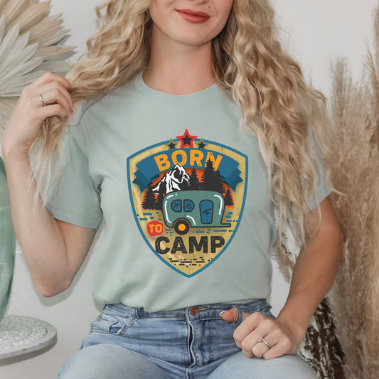 Born To Camp Badge | Short Sleeve Graphic Tee