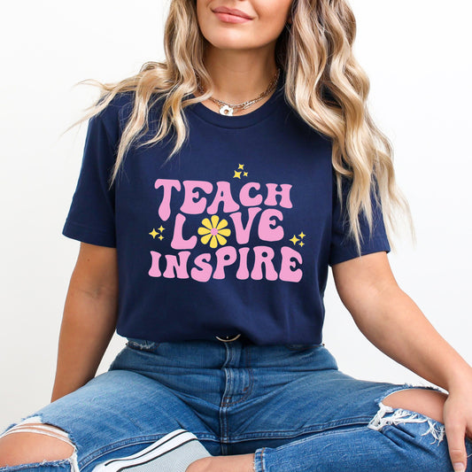 Teach Love Inspire Flowers | Short Sleeve Graphic Tee