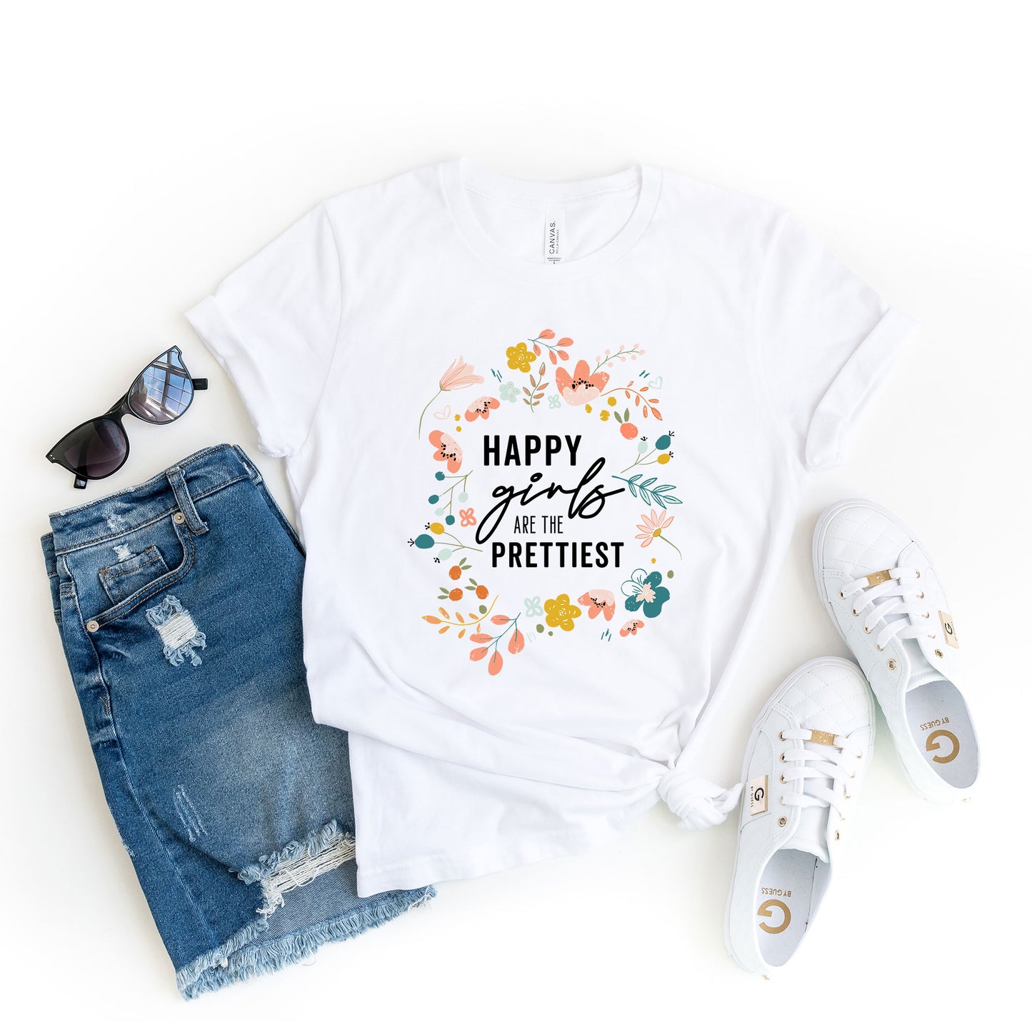 Happy Girls Are The Prettiest | Short Sleeve Graphic Tee