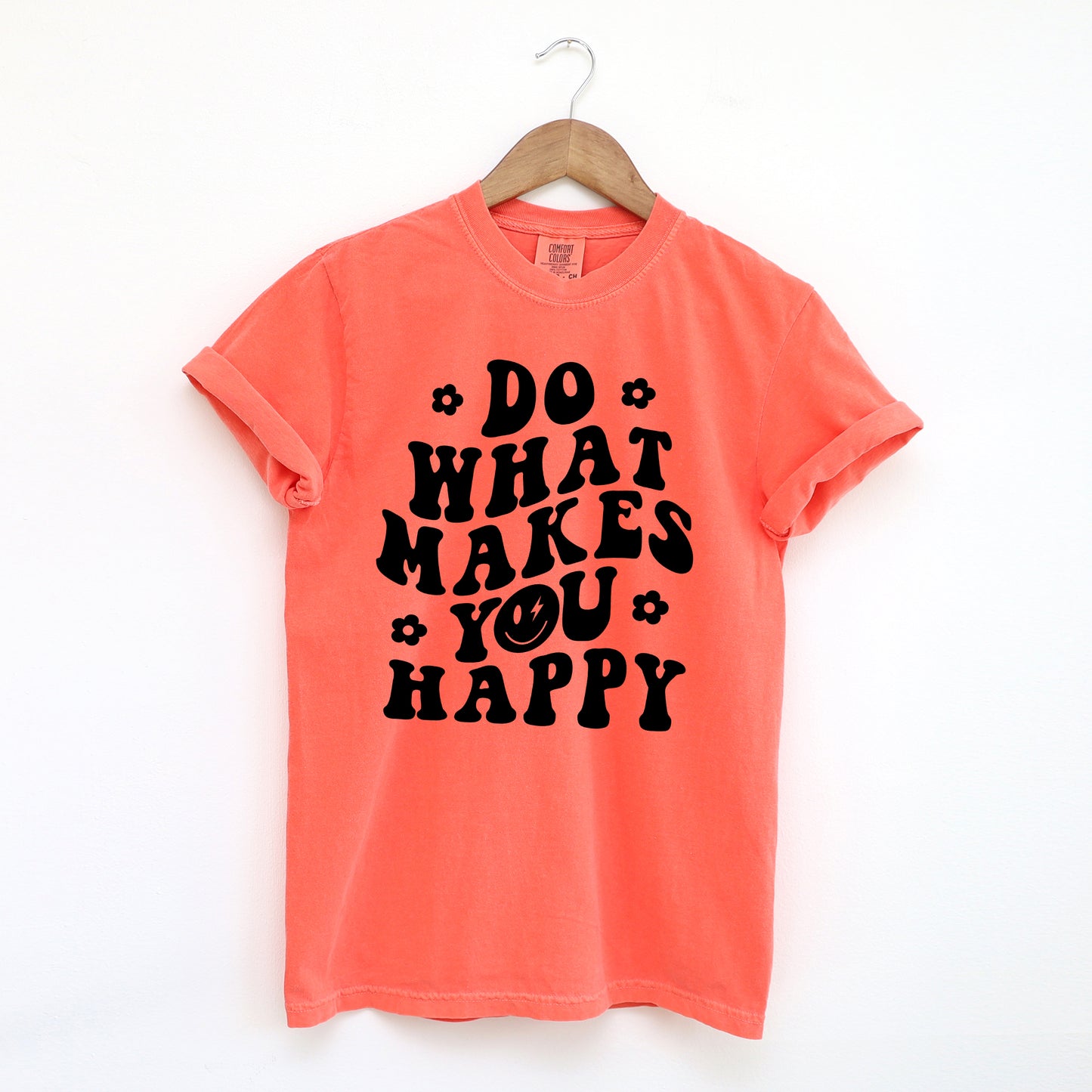 Makes You Happy Smiley Face | Garment Dyed Short Sleeve Tee