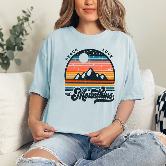 Peace Love and Mountains | Garment Dyed Tee