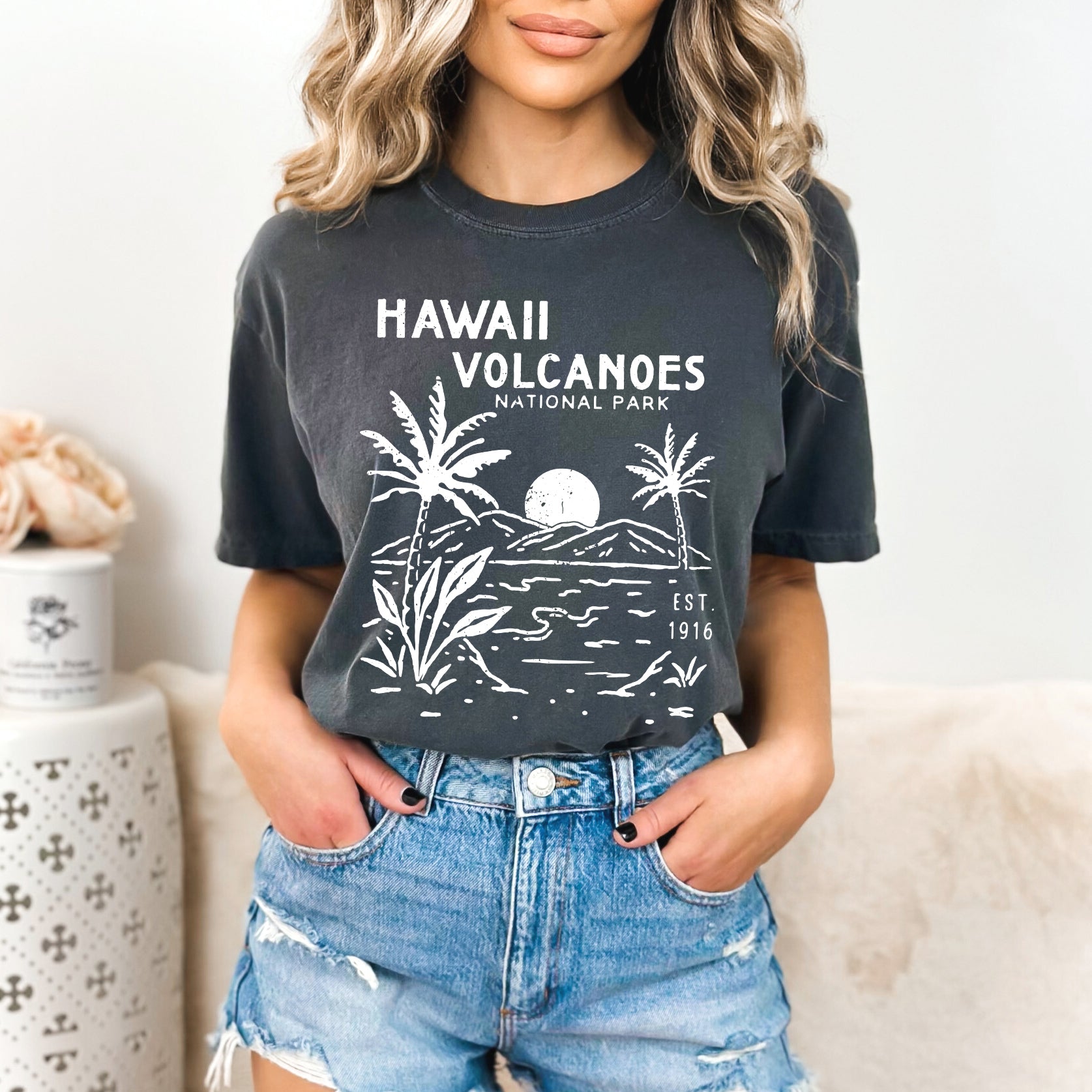 Hawaii Volcanoes | Garment Dyed Short Sleeve Tee