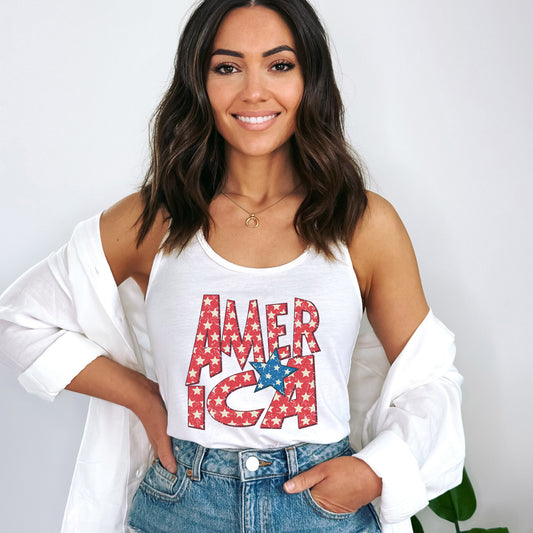 America Bold Stars | Racerback Tank