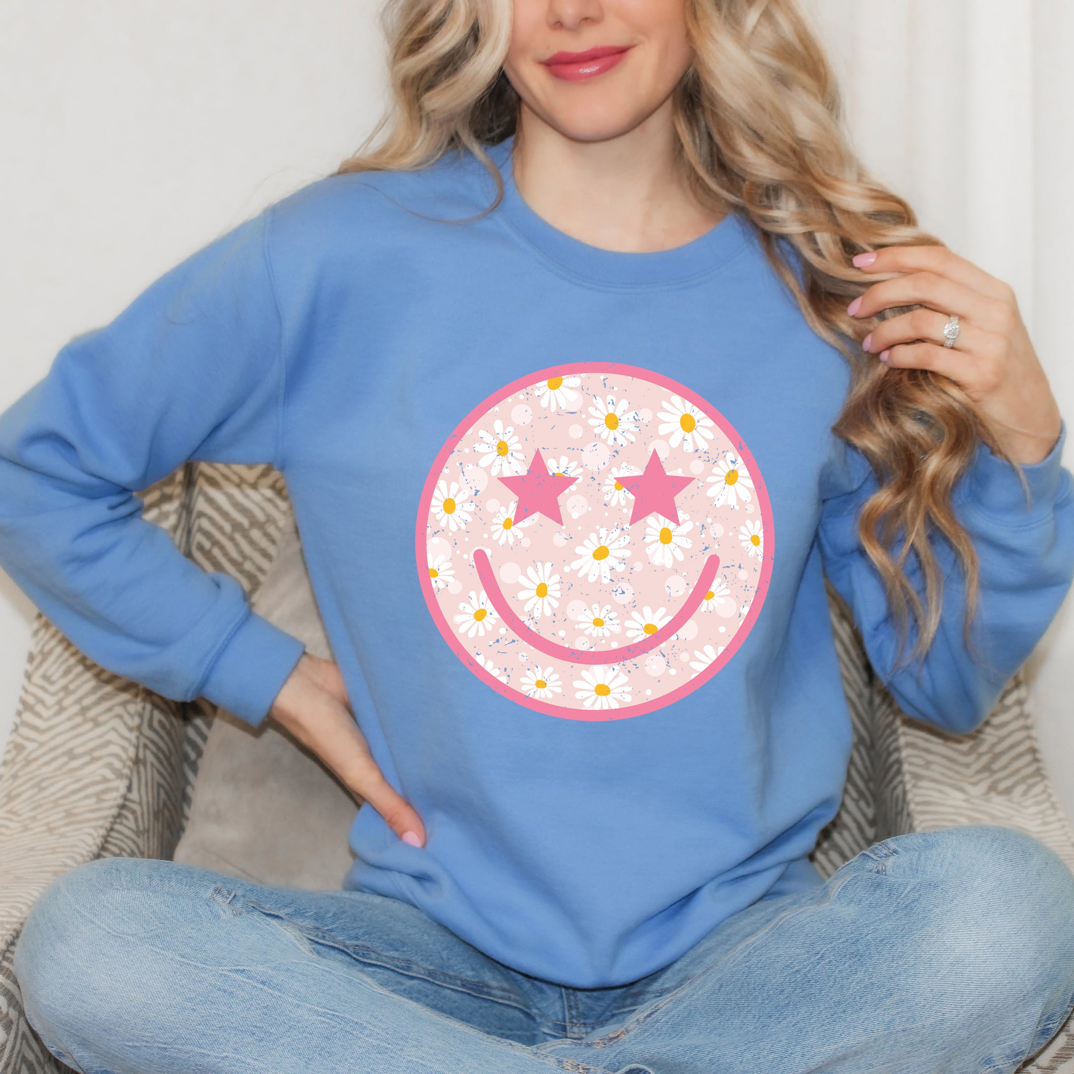 Floral Smiley Face | Sweatshirt