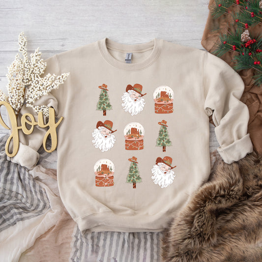 Western Santa Snow Globe | Sweatshirt
