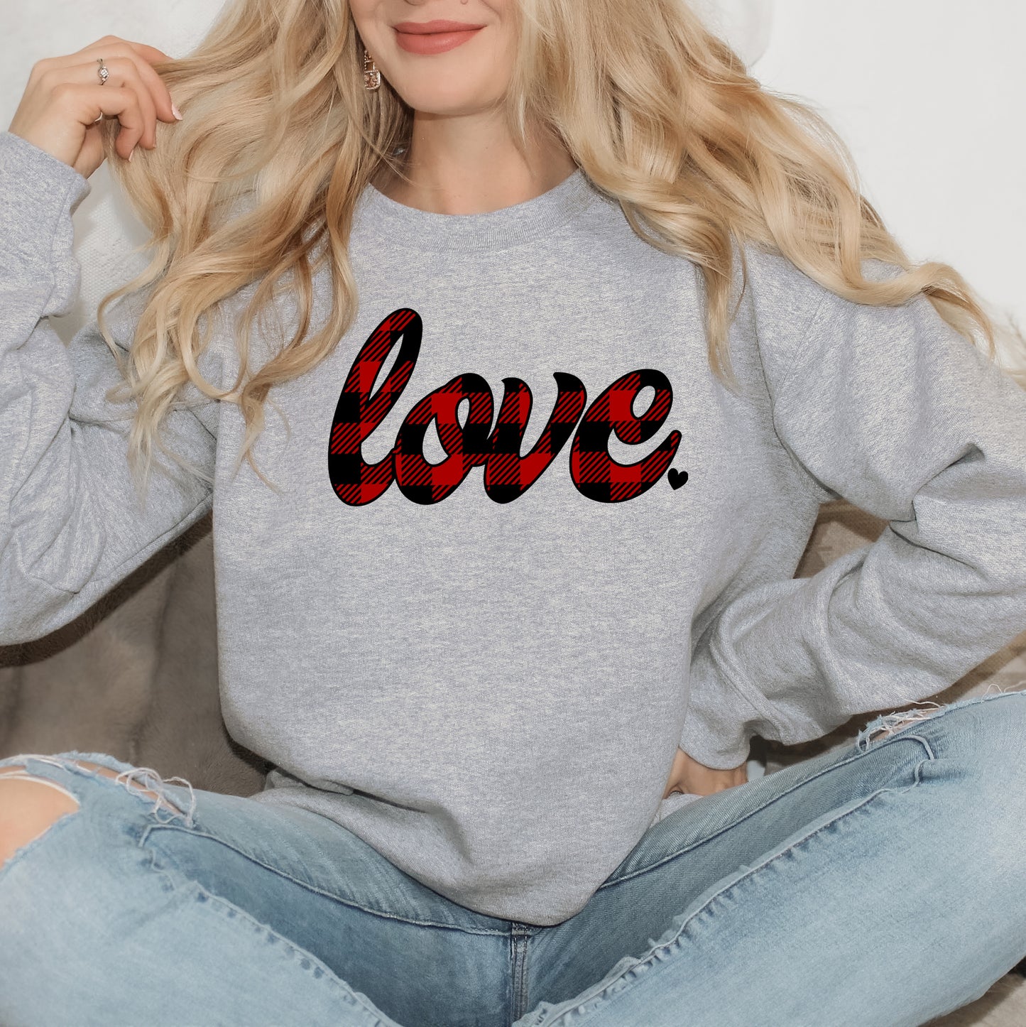 Buffalo Plaid Love | Sweatshirt