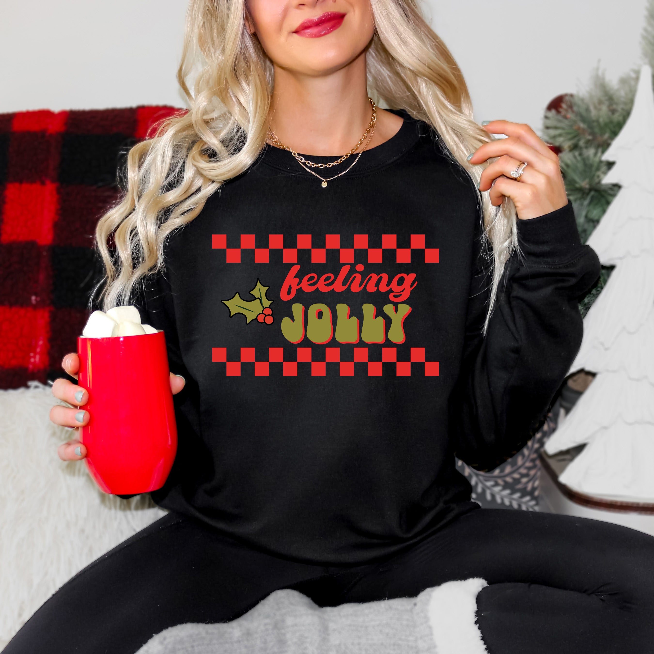 Feeling Jolly Checkered | Sweatshirt
