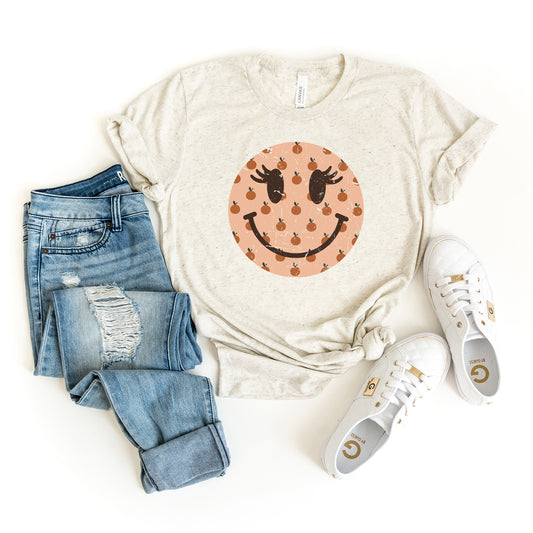 Smiley Face Peaches | Short Sleeve Graphic Tee