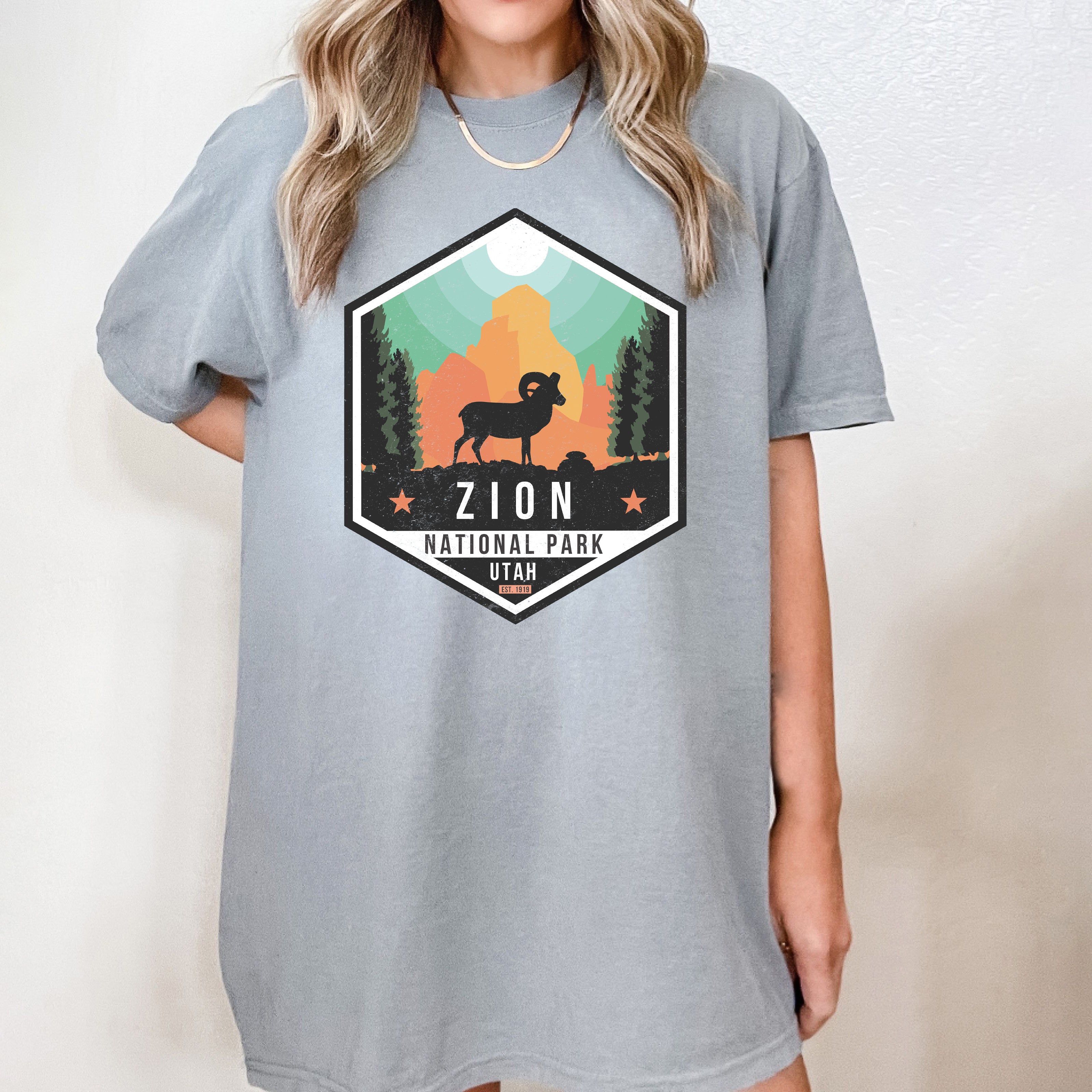 Zion National Park Badge | Garment Dyed Short Sleeve Tee