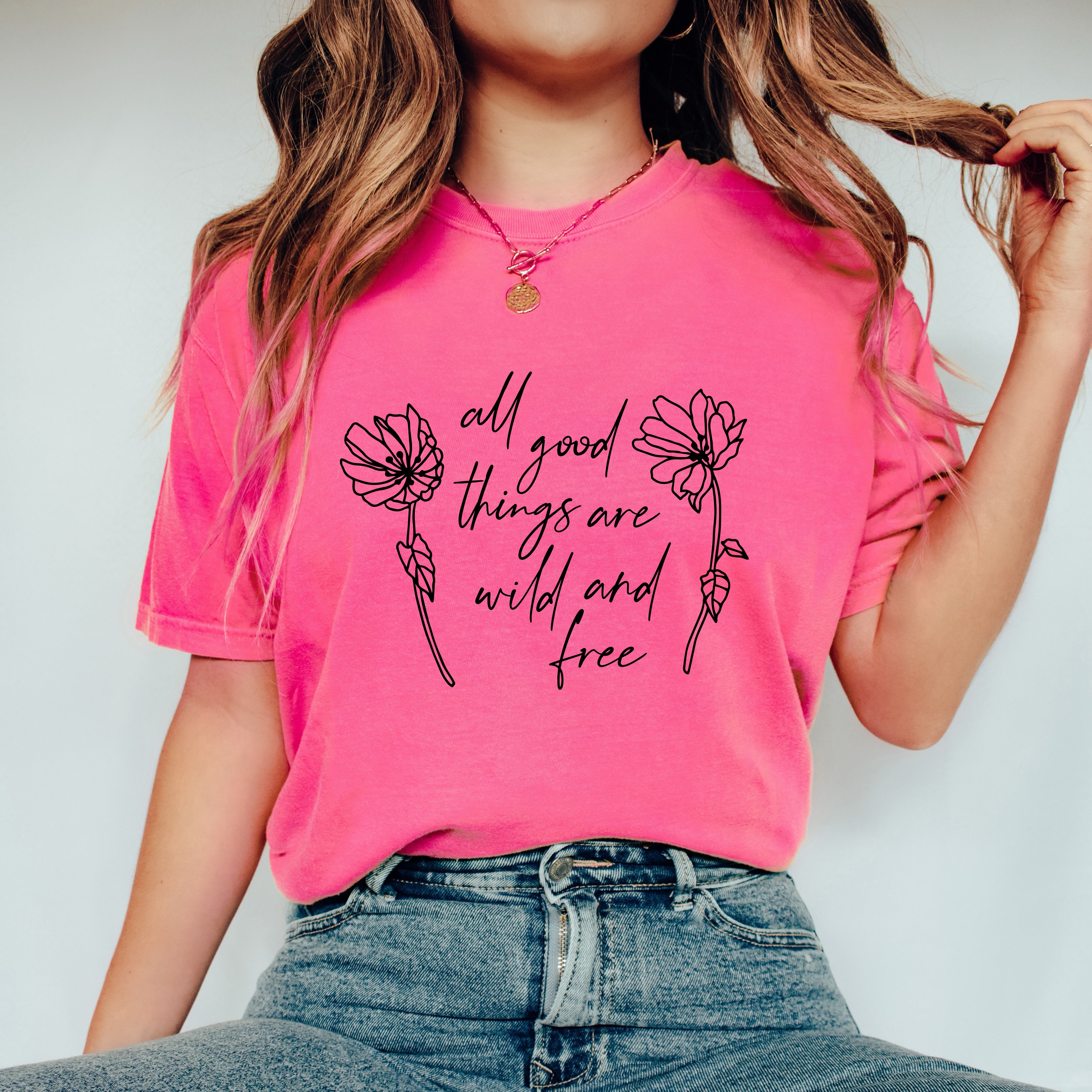 Wild And Free Flowers | Garment Dyed Short Sleeve Tee