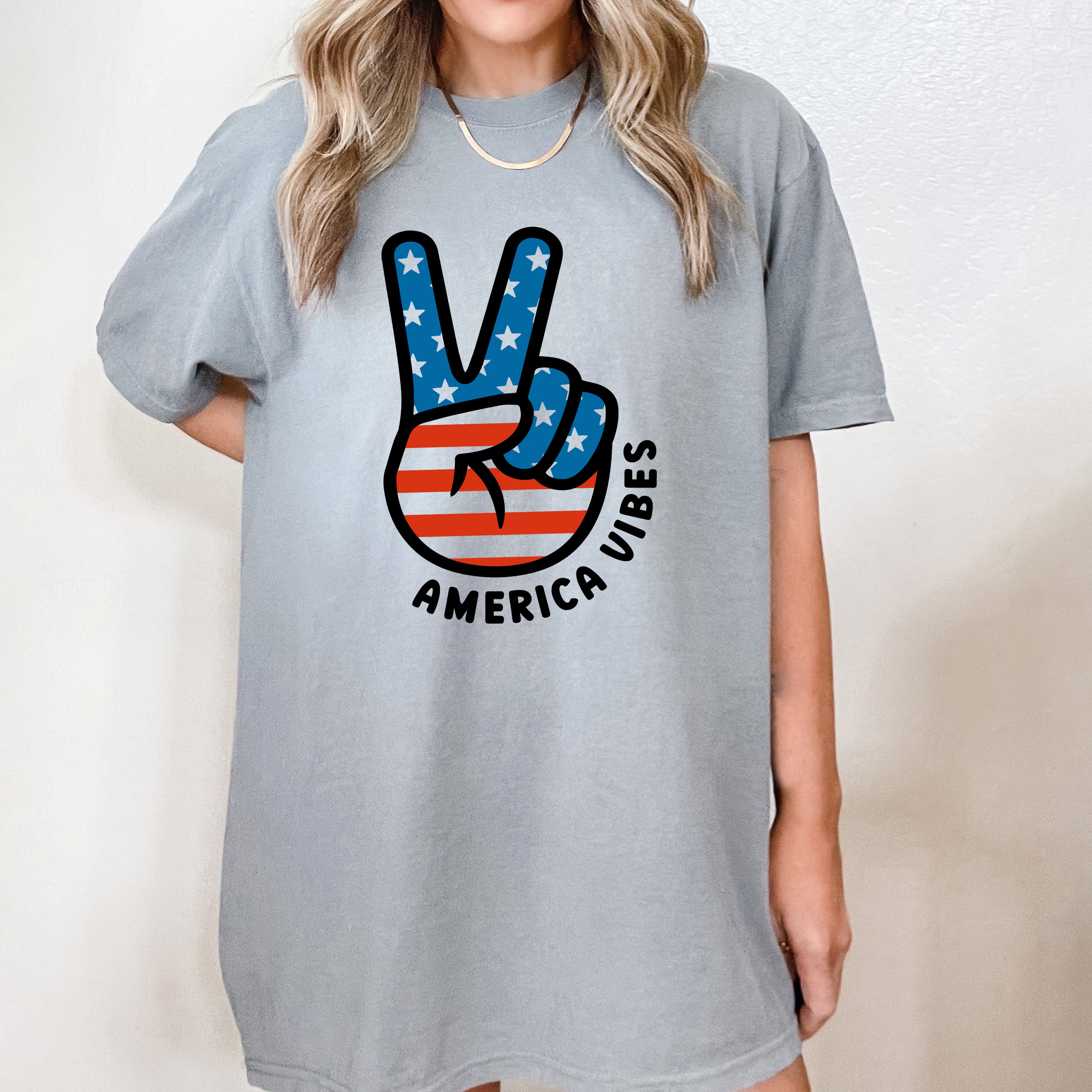 Peace Sign Flag Vibes | Garment Dyed Short Sleeve Tee