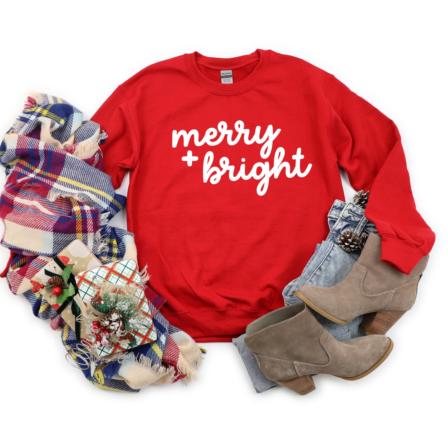 Merry and Bright Bold Cursive | Sweatshirt
