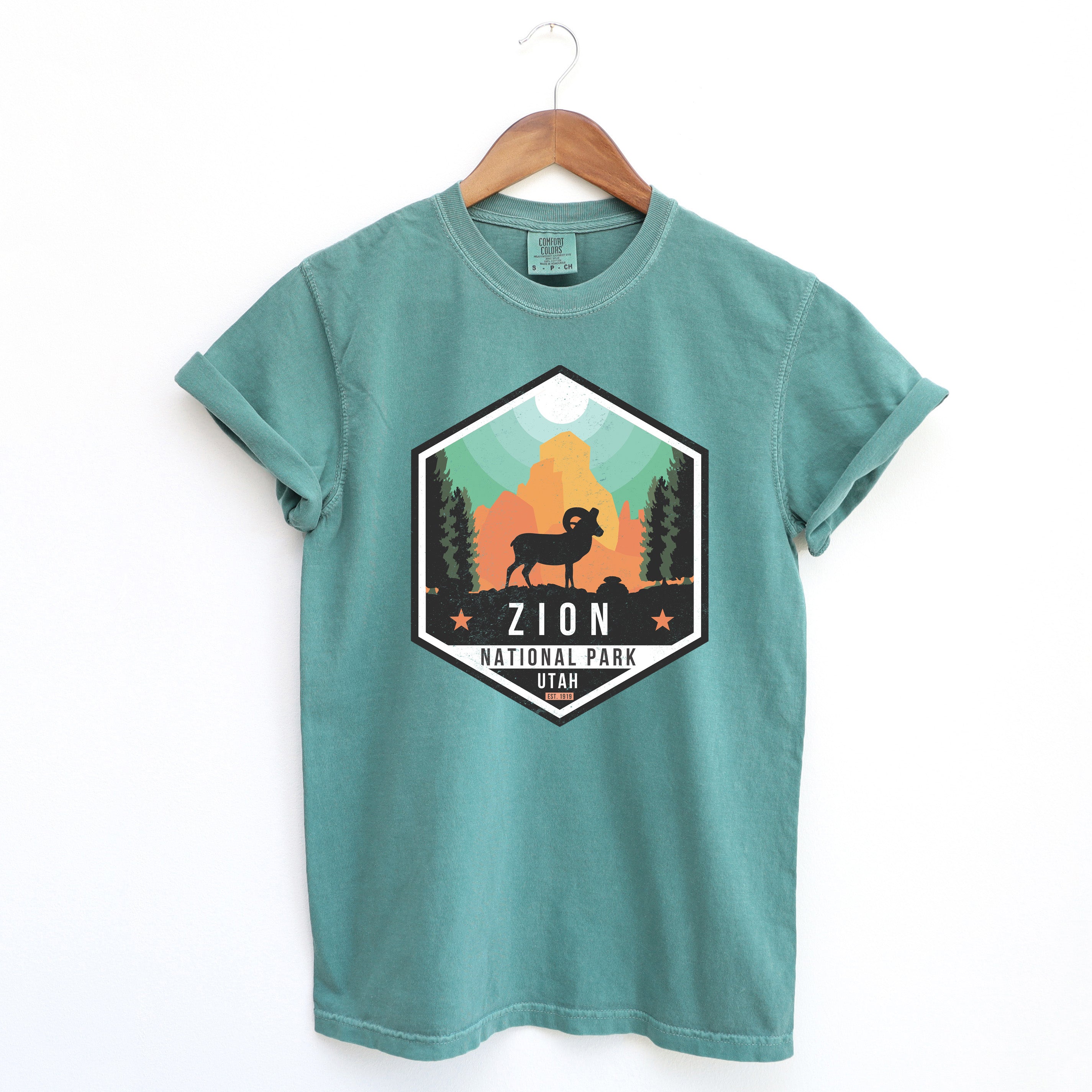 Zion National Park Badge | Garment Dyed Short Sleeve Tee