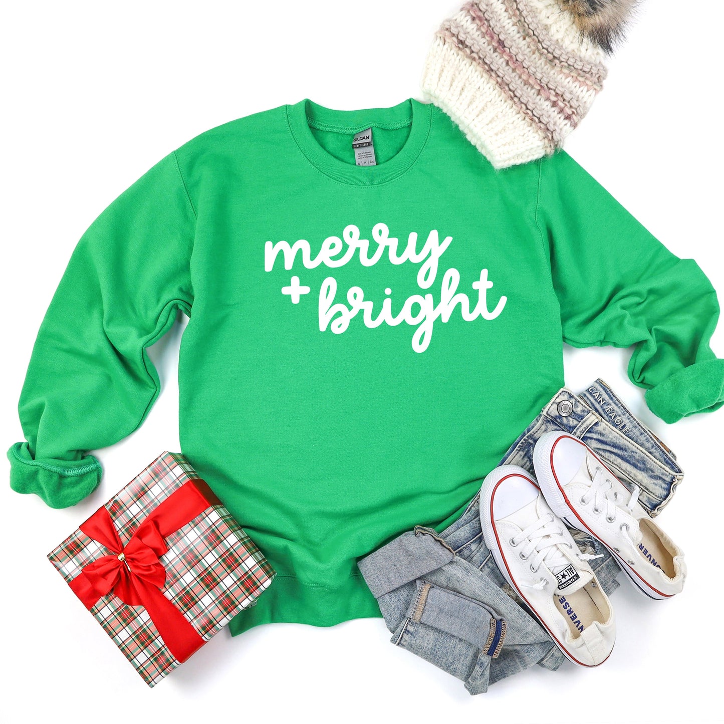 Clearance Merry and Bright Bold Cursive | Sweatshirt