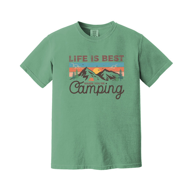 Life Is Best When You're Camping | Men's Garment Dyed Tee
