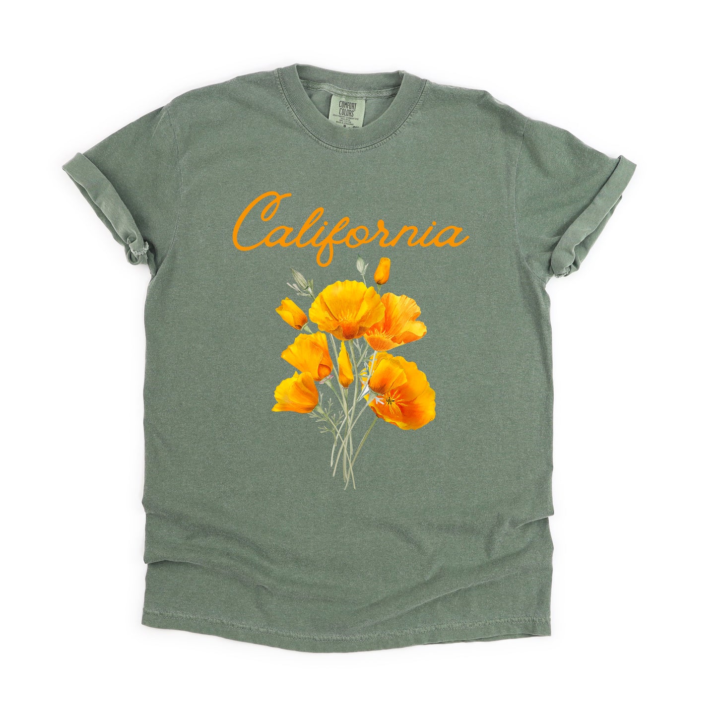 California Flower Colorful | Garment Dyed Short Sleeve Tee